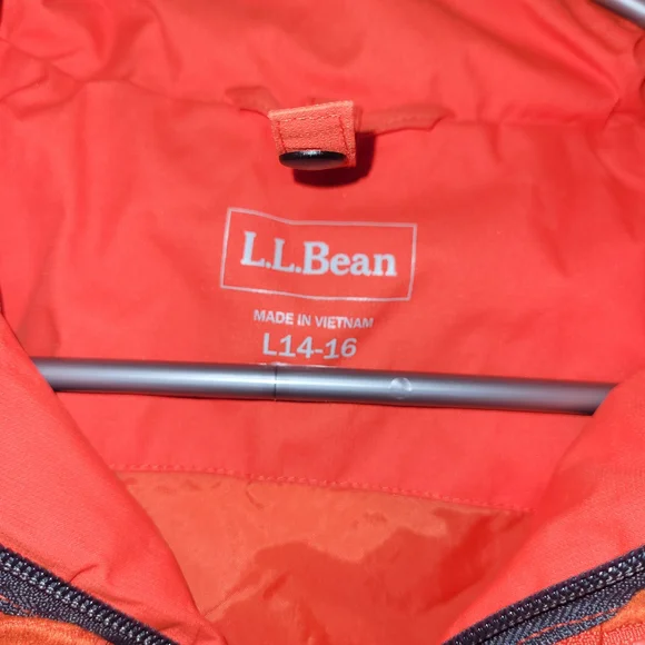 LL Bean Youth Large 14–16 Hooded Jacket Red Ski Rain Windbreaker Outdoor Coat - Picture 4 of 6